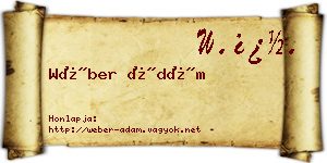 Wéber Ádám névjegykártya