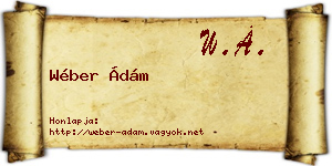 Wéber Ádám névjegykártya